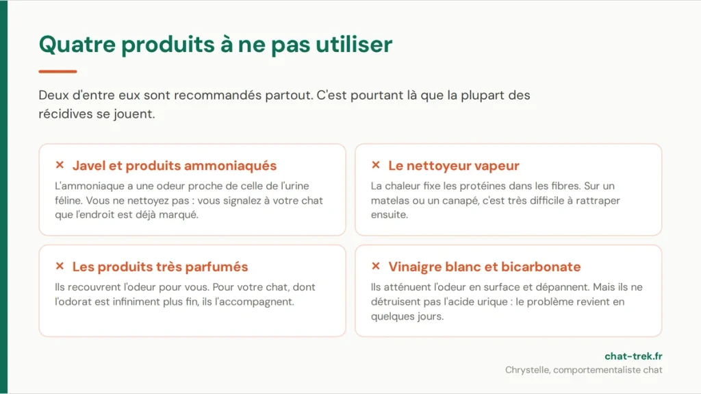 Les quatre produits à ne pas utiliser pour nettoyer l'urine de chat