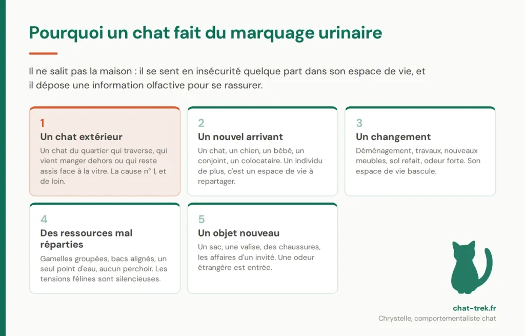 Les cinq déclencheurs du marquage urinaire chez le chat